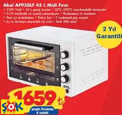 AKEL AF930LF 45 L MİDİ FIRIN